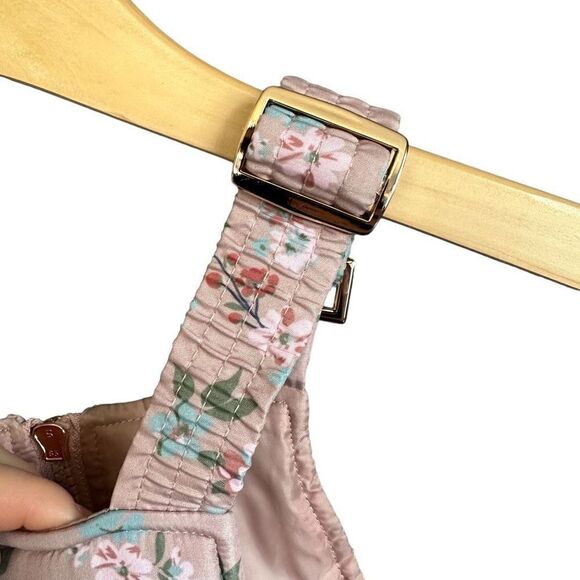 Tahari Girl Floral Pink Mauve Gold Detail Buckle Snow Pants - Picture 10 of 12